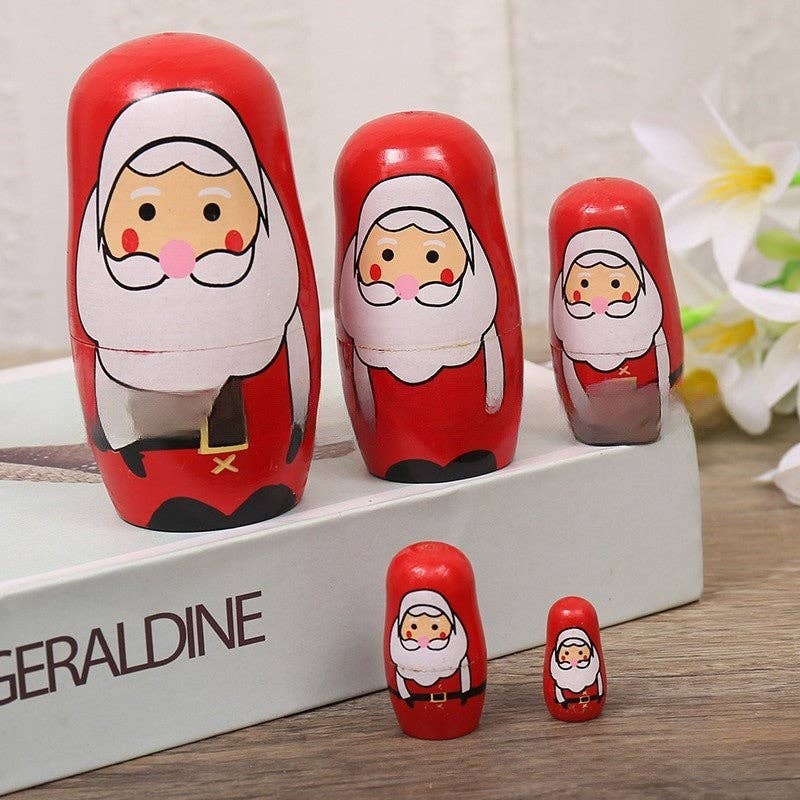 Red Cute Cartoon Wooden Matryoshka Dolls for wholesale on Faire2