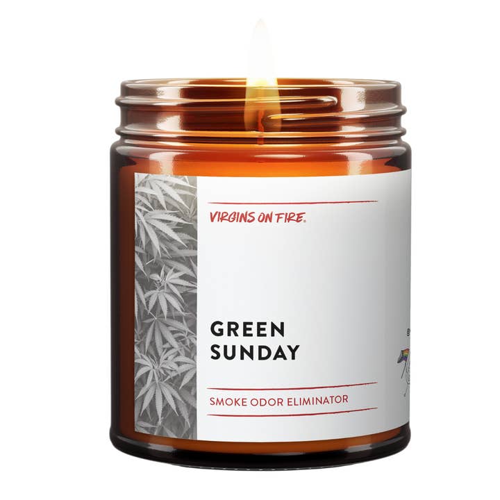 GREEN SUNDAY (Linen Odor Eliminator) 💨 Scented Soy Candle for wholesale by Virgins On Fire Candle Co.