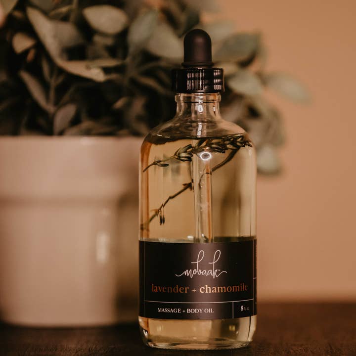 Lavender + Chamomile Body Oil for wholesale by Mobaak Aroma Co.