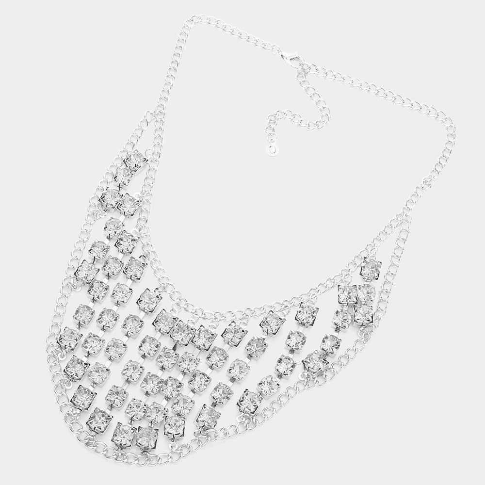 Sensibling Corp. - Wholesale Bib Necklace - Round Stone Cluster Bib Necklace3