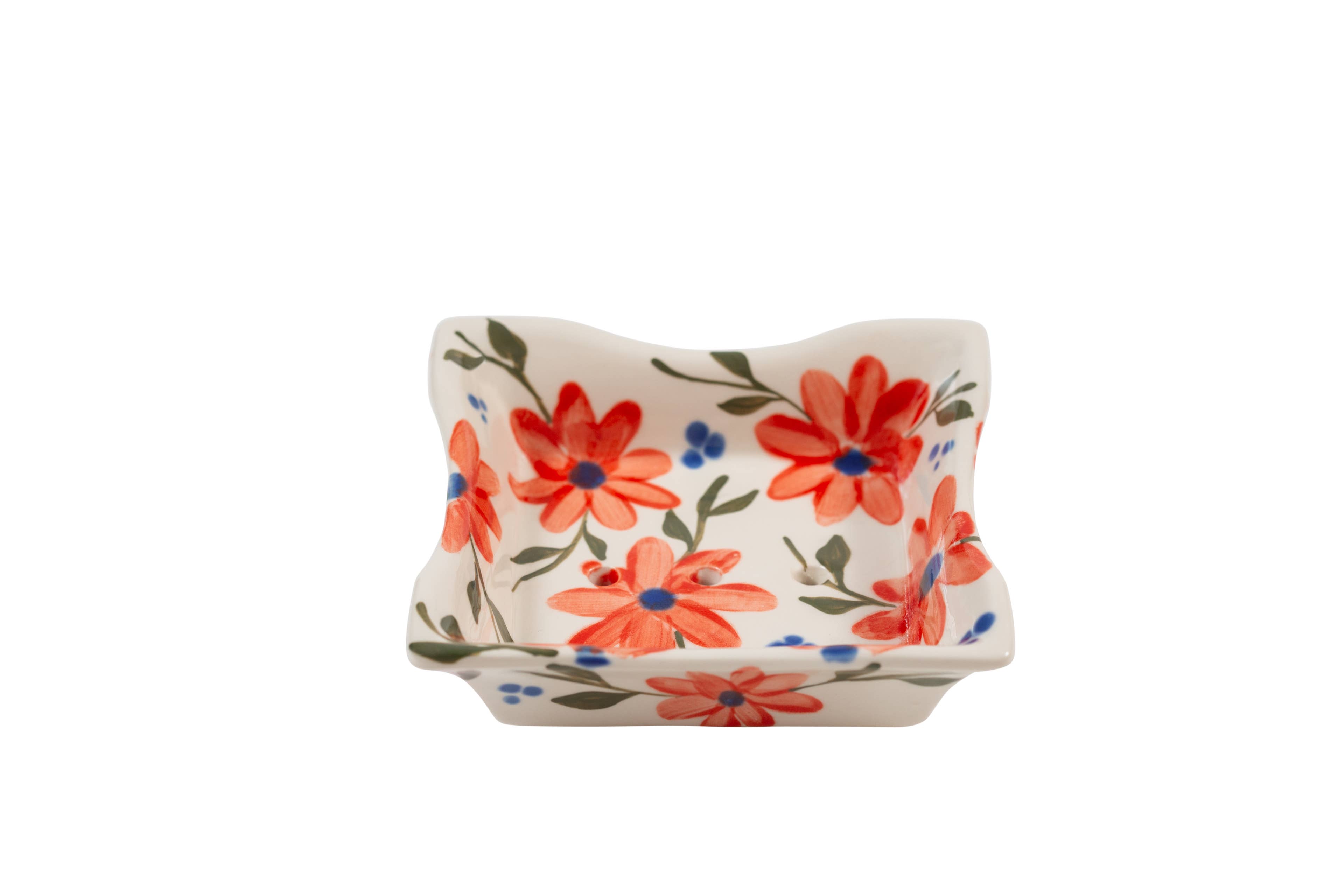 Ceramic Inspirations – wholesale Bath soap dish – Hand Painted Floral Soap Dish