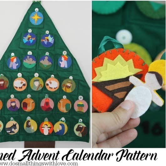 DIGITAL COPY: Nativity Themed Felt Advent Calendar Pattern and Instructions for wholesale by Catholic Sprouts LLC