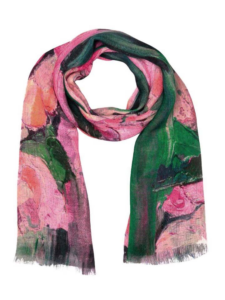 Sciarpa firmata in seta merino floreale per la vendita all'ingrosso da parte di Namaskar Australia