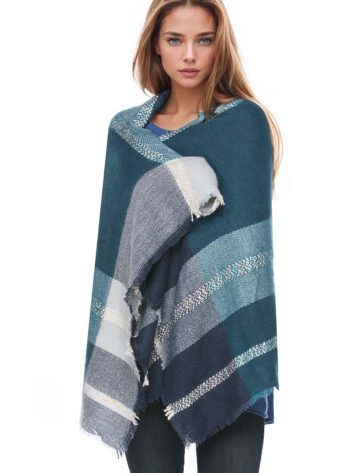 Dekentje Wintersjaalomslag in geruit N dipitypatroon voor wholesale door Subtle Luxury