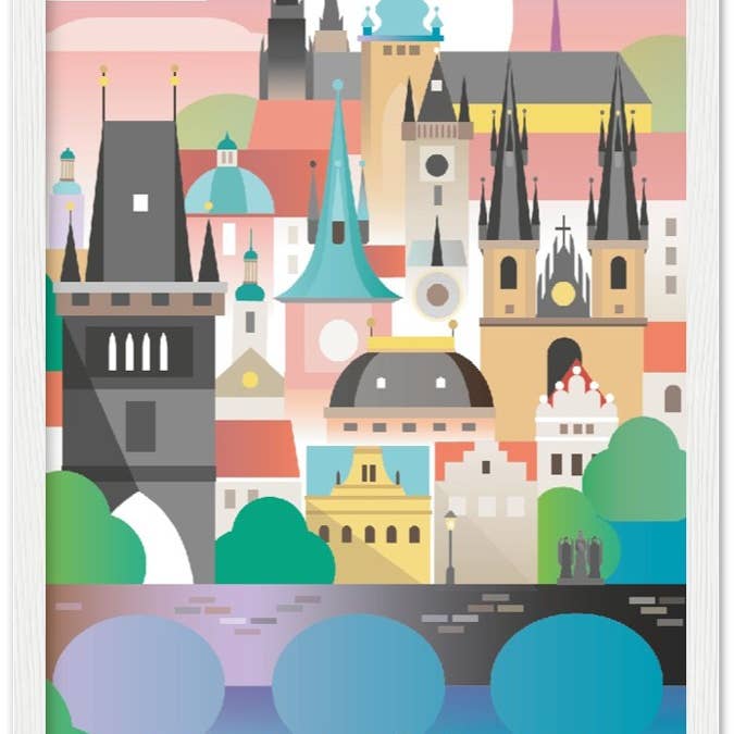 Prague Premium Matte Paper Wooden Framed Poster for wholesale by Max & Oscar
