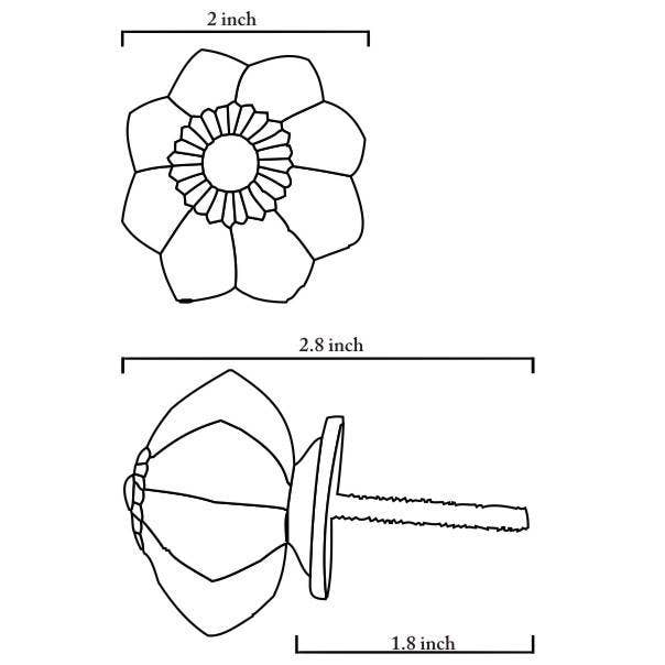 KNOBCO - Wholesale Deurkruk/knop - Zilveren kwikglazen knop, kastknoppen en ladetrekkers, bezoedeld zilveren kwikglas, vintage antieke dressoirknoppen in meloenstijl1