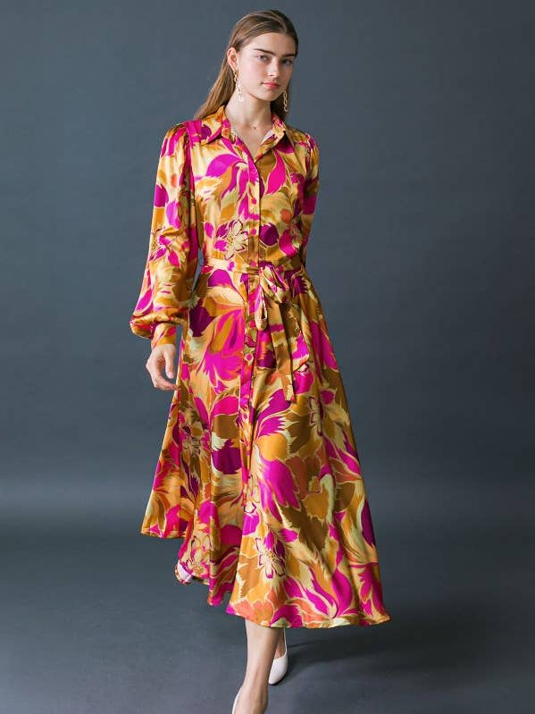 A printed woven midi dress - ID20446 for wholesale by FLYING TOMATO