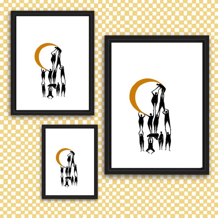 MOON (hilft sich gegenseitig) Kunstdruck für den Großhandel von RANI BAN CO