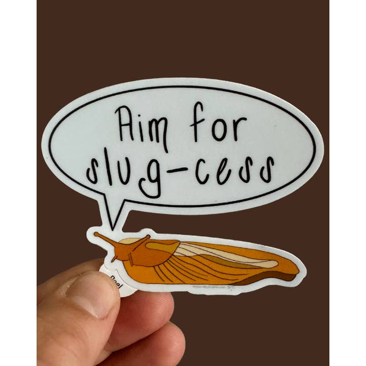 Autocollant Aim For Slug-Cess - Banana Slug 3 pouces pour la vente par Artwork by Sophia