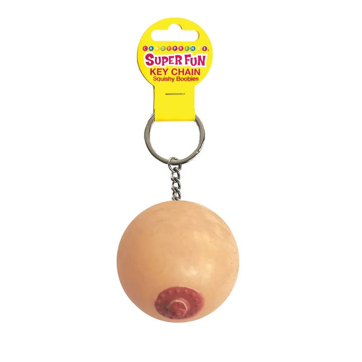 Little Genie Productions – wholesale Gag gift/novelty gift – Super Fun Key Chain, One Squishy Boob