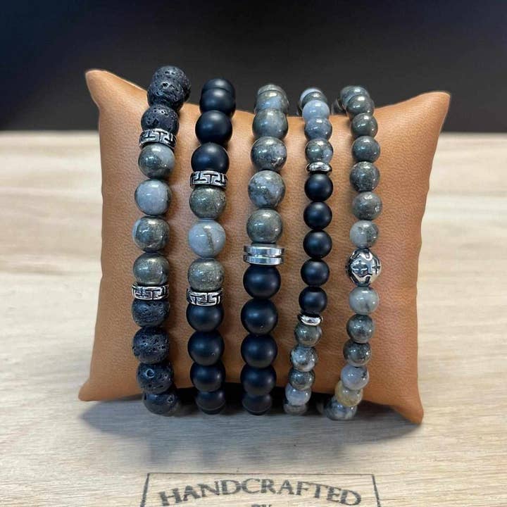 IKOBA - Wholesale Jewelry Set - SET OF 5 MEN'S BRACELETS WITH NATURAL STONES.9