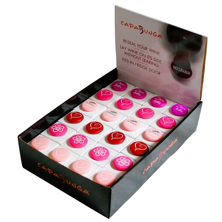 Wijnflesdop display voor Moederdag | Wijnflessendoppen voor wholesale door CapaBunga®