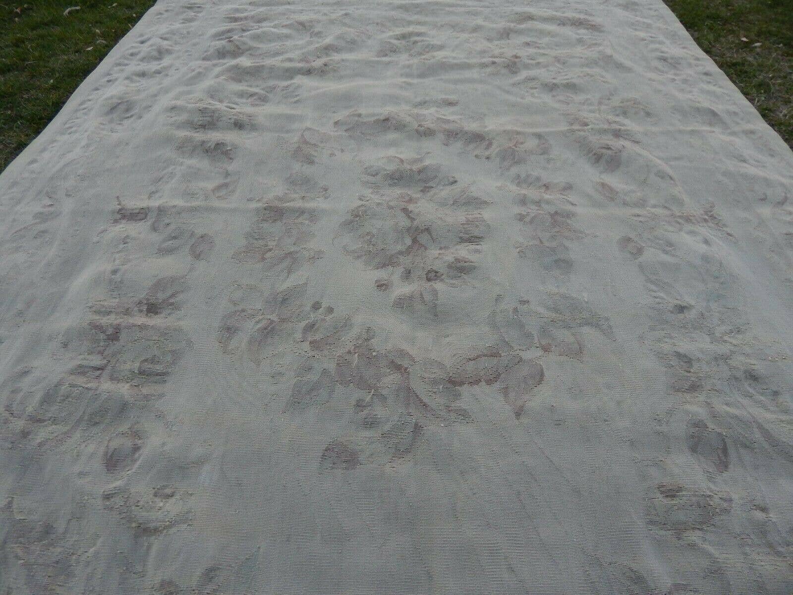 Vintage Pillows Store – Engroshandel Løst tæppe – Vintage Aubusson Style Kinesisk Tæppe - Uld Dekorative Tæppe - Indretning af hjemmet3