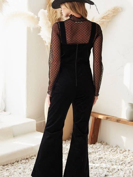 JADE BY JANE - Wholesale Jumpsuit – Women's - BUTTON DOWN CORDUROY FLARED JUMPSUIT ZIPPERED BACK4