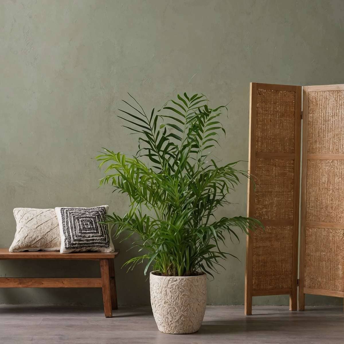 Oasis of Life - Wholesale Live Plant - Small room palms – 4 plants – Dypsis lutescens & Chamaedorea elegans – Height 25–40cm – Ø12cm – Air-purifying mini palms for indoor spaces – Easy care, tropical & decorative – Ideal for home & office5