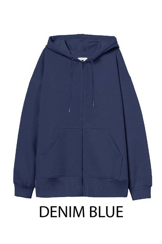 Vanilla Monkey - Wholesale Hoodie - Women's - Oversized Fleece Boyfriends Fit Zip Up Jacket12