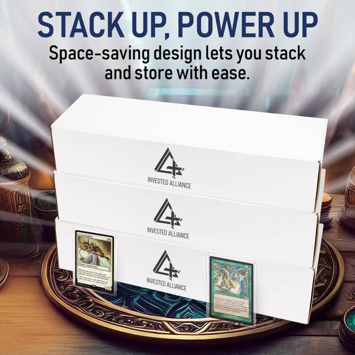 Invested Alliance LLC – Großhandel Vorratsbehälter – Premium Aufbewahrungsboxen aus Karton für Toploader – 20er Pack6