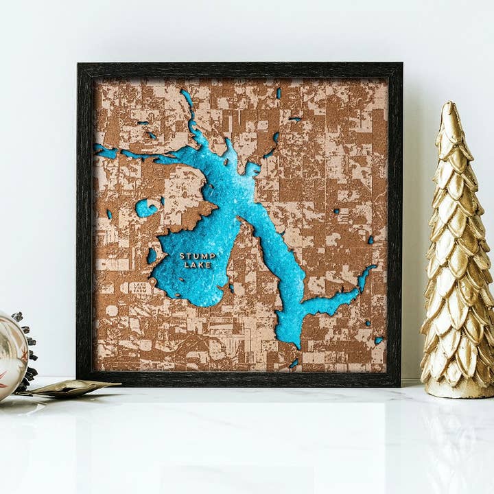 Sjökarta att dekorera. Wooden Lake Karta. för wholesale av Kustwood