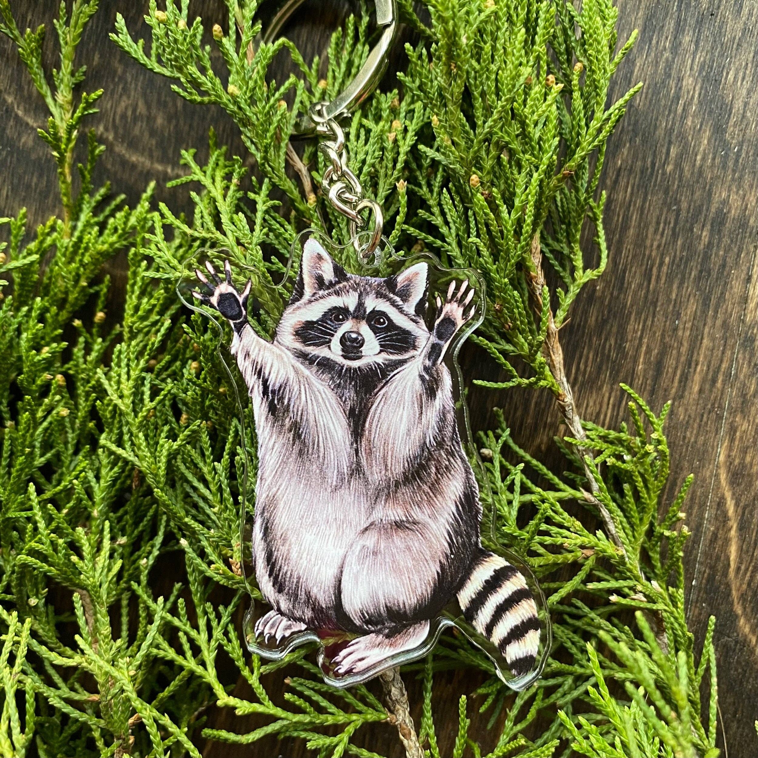 Allison Stoiser Art - Wholesale Keychain - Unisex - Raccoon Double-Sided Acrylic Keychain2