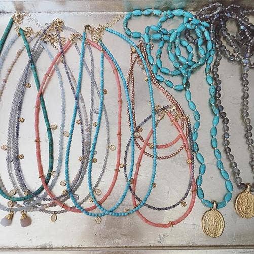 gold & gray - Wholesale Pendant/Charm Necklace - Labradorite and Vermeil Buddha Charm Necklace6