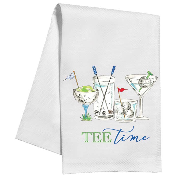 Tee Time Golf Cocktails Kitchen Towel for wholesale by RosanneBeck Collections