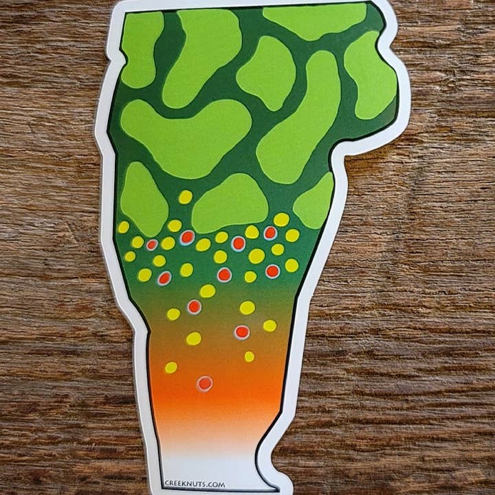 Vermont Brook Trout Skin Sticker for wholesale by creeknuts.com