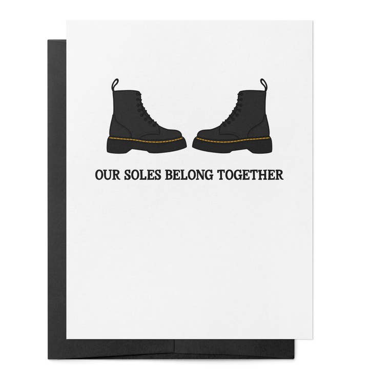 As Nossas Solas Pertencem Juntas Botas | Cartão de Relacionamento Amoroso por atacado de That Queer Card Co