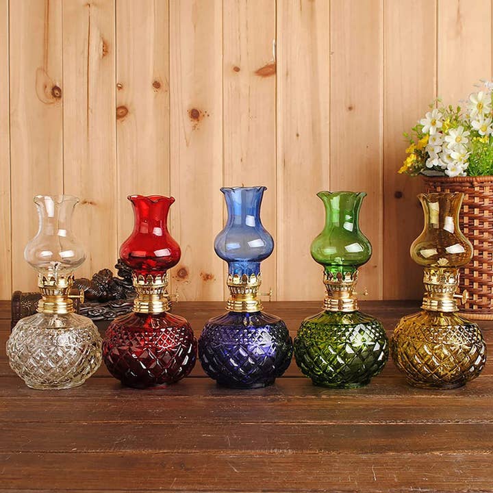 Adrianas Specialty Lamp Shades - Wholesale Accent/Desk Lamp - Vintage Glass Kerosene Lamp Adjustable Switch Spherical Oil Lamp Large Capacity Oil Lamp for Home Decorations Shops Outdoor Ligh