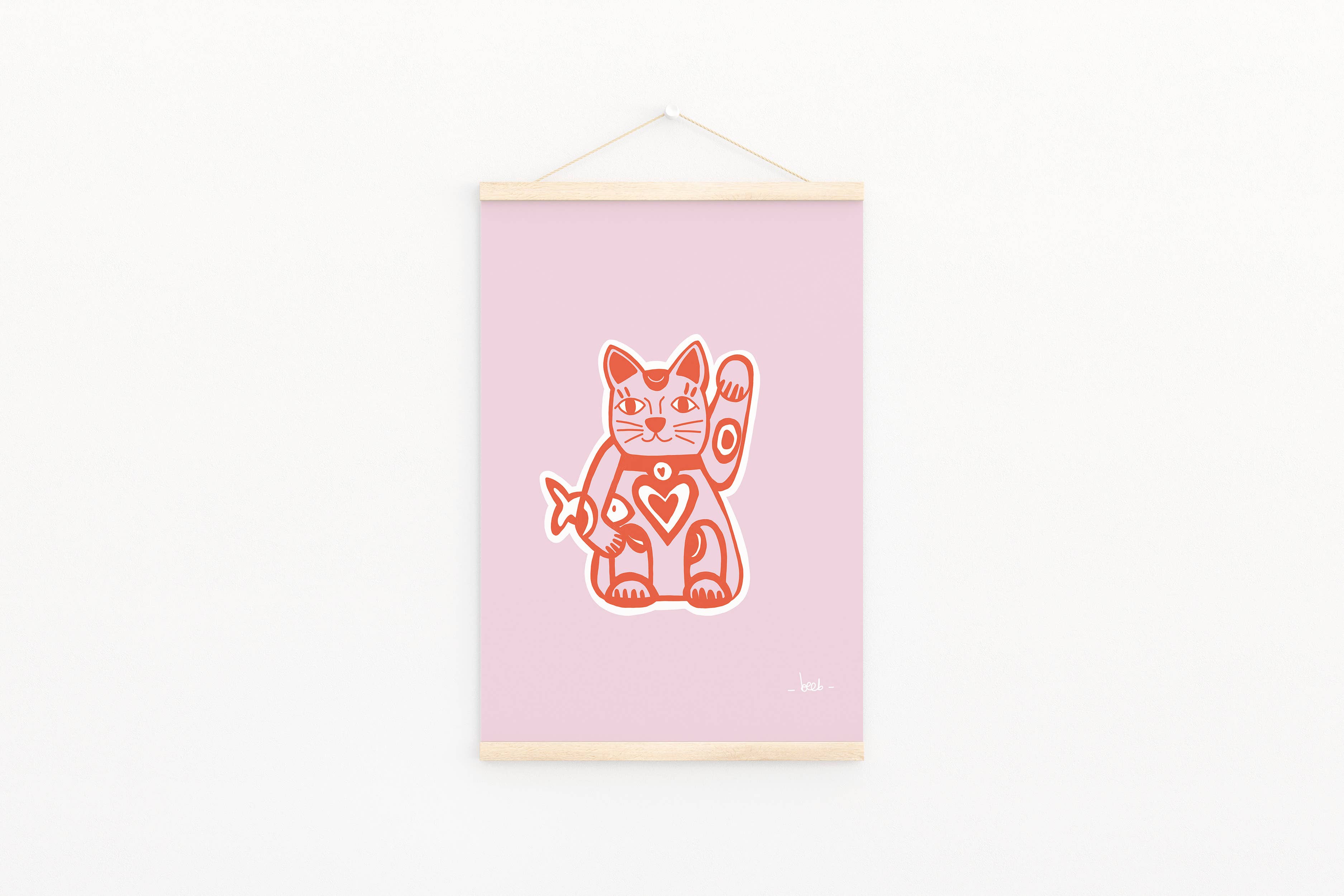 beeb – Engroshandel Plakat – Plakat 'Lucky Cat' med maneki-neko held og lykke kat1