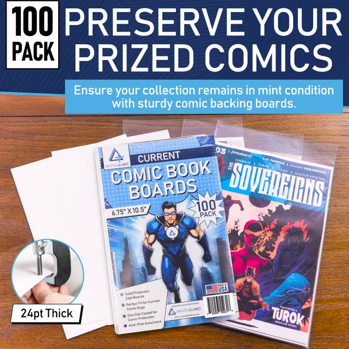 Invested Alliance LLC – wholesale Bookmark – Current Comic Book Backing Boards 100CT (24PT, 6.75 x 10.5")