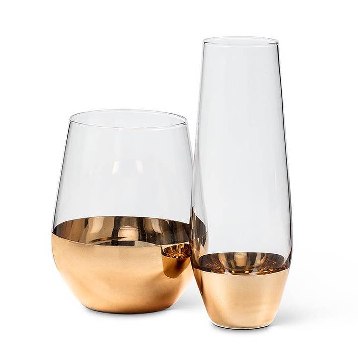 Abbott - Wholesale Wine Glass - Wide Band Stemless Wine Glass-4"H(16oz)2