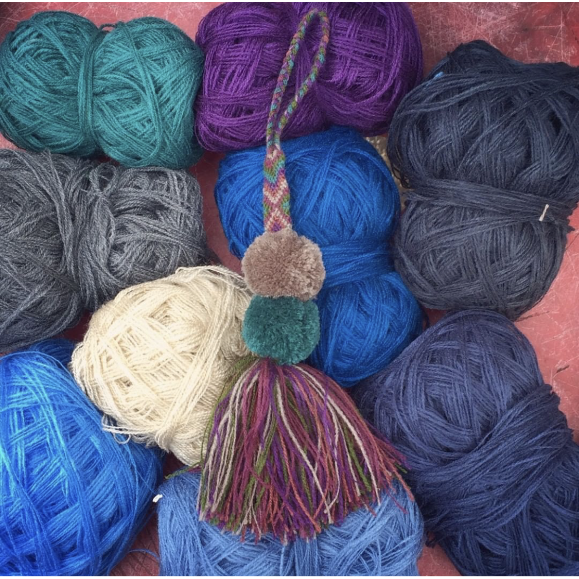 Lumily - Wholesale Purse/Bag Accessory - Women's - Earth Tone Friendship Tassel Zipper Pull with Pom Poms | Handmade in Mexico1