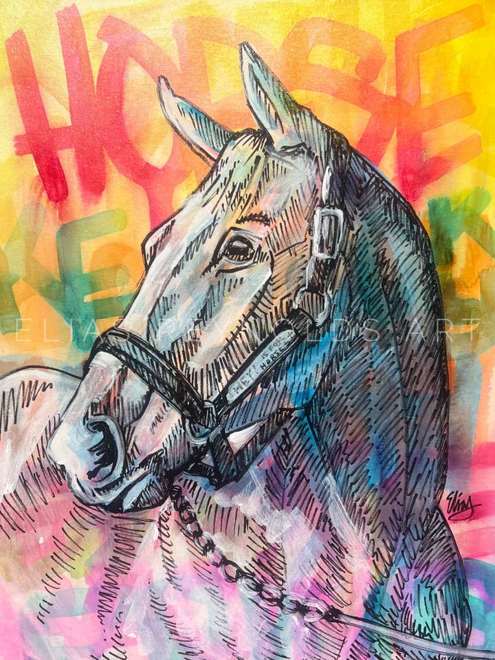 Abstract Horse Art Print for wholesale by Elias Reynolds Art