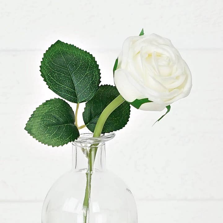 31120- real touch English Rose Stem-11L x 2.5D-White for wholesale by Holiday Depot Inc.