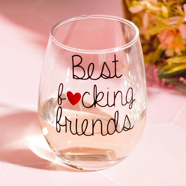 Best Friends Wine Glass, Christmas Gift, Wine Lover for wholesale by Fbombs & Booze