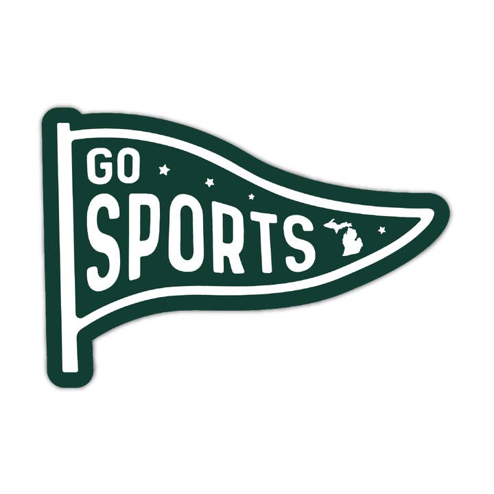 Go Sports, MSU Sticker — Waterproof, Matte Finish for wholesale by Stuck on Michigan