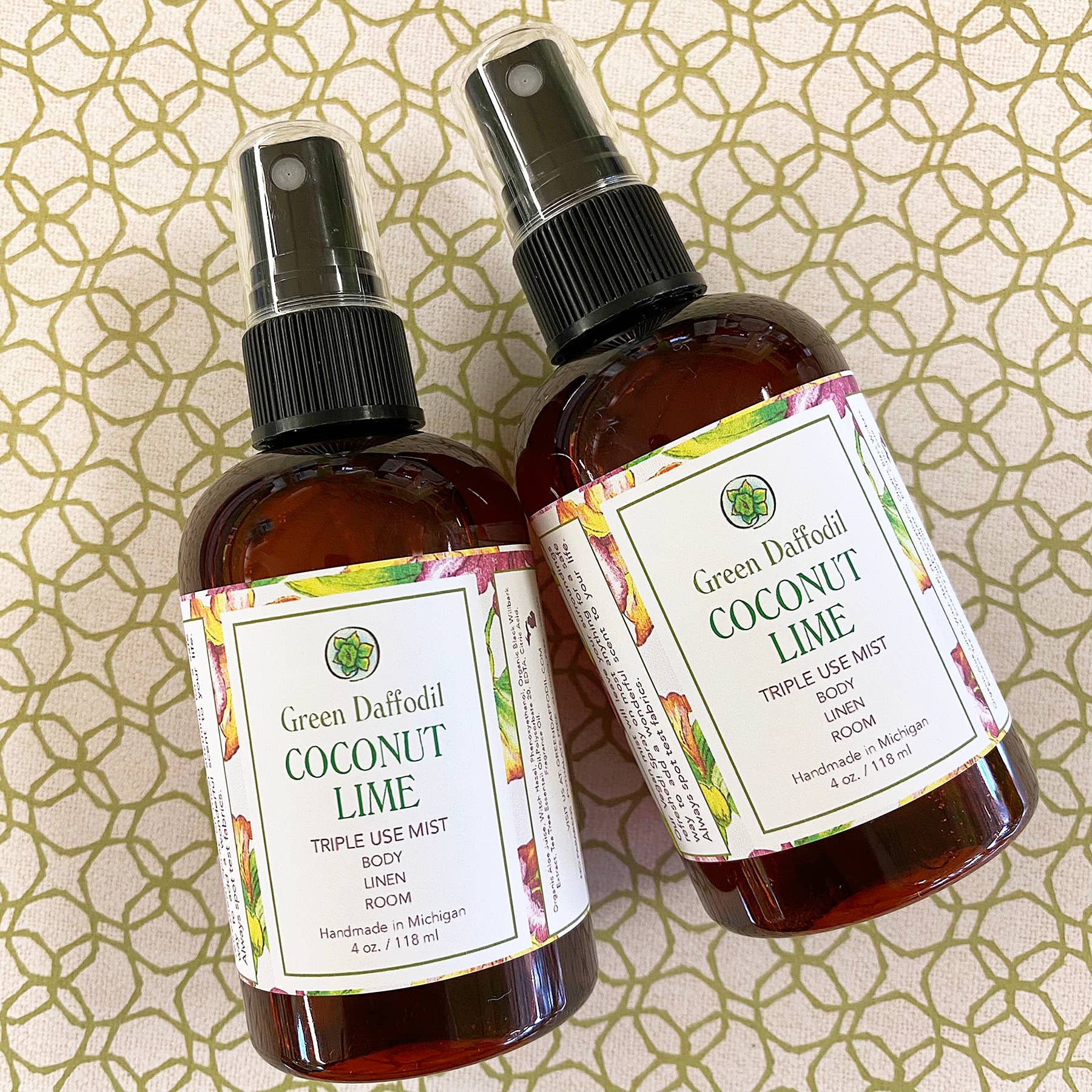 Green Daffodil Bath & Body - Wholesale Room & Linen Spray - Coconut Lime Room Mist- Tropical2