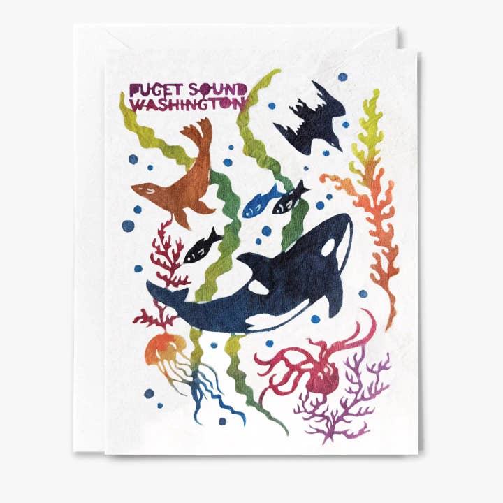 Carte de vœux "Puget Sound" A2, lot de 6 - Erika Harada pour la vente par Apricity Press