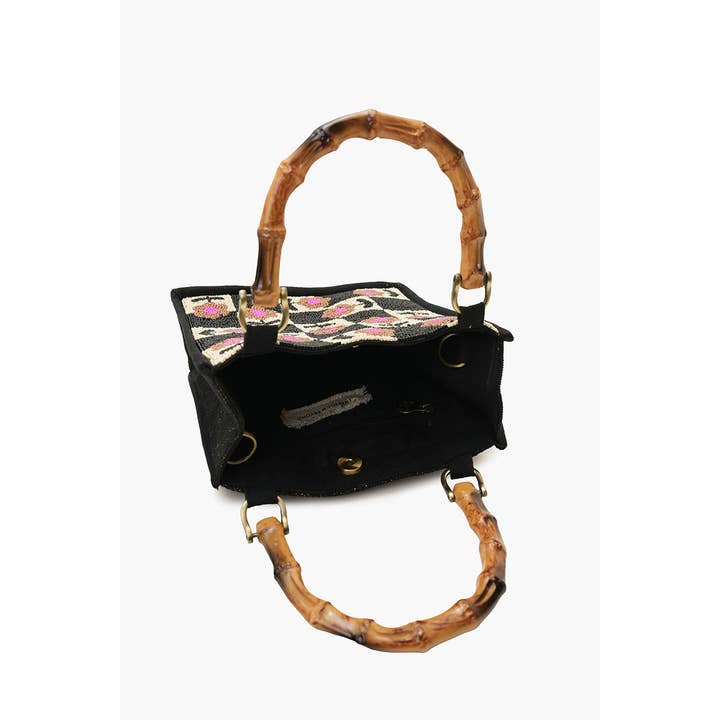 America & Beyond – wholesale Tote bag – Women's – Geo Floral Beaded Hand Tote4