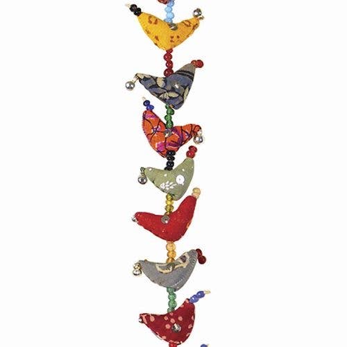 World Buyers - Vente Pompons décoratifs/décorations murales - Guirlande de 31 mini poules de prospérité - BJ1690