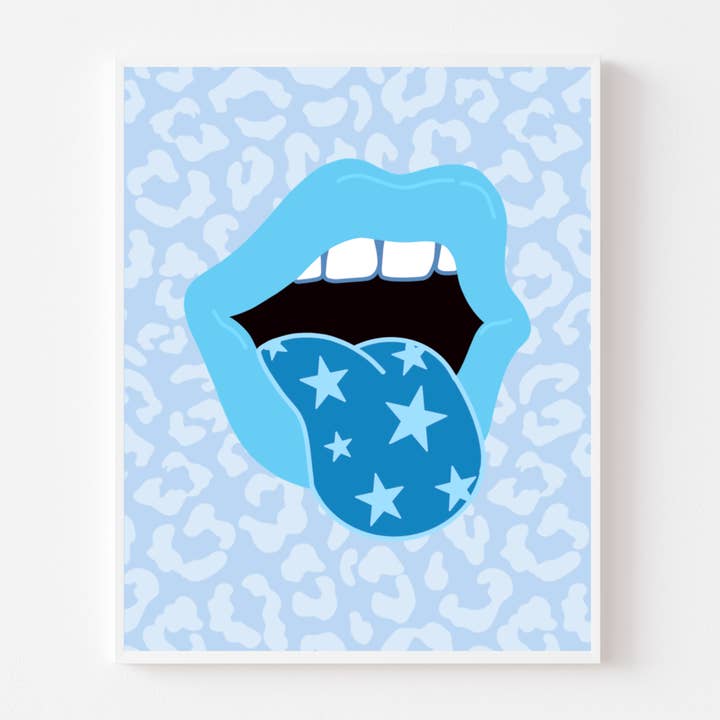 Lèvres Blue Cheetah pour la vente par Totally Posie