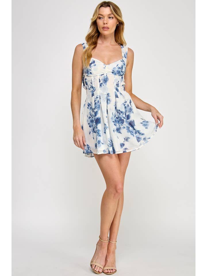 Vestis M - Wholesale Dress – Women's - Bloom Mini Dress - Chiffon Floral Ribbon Corset12