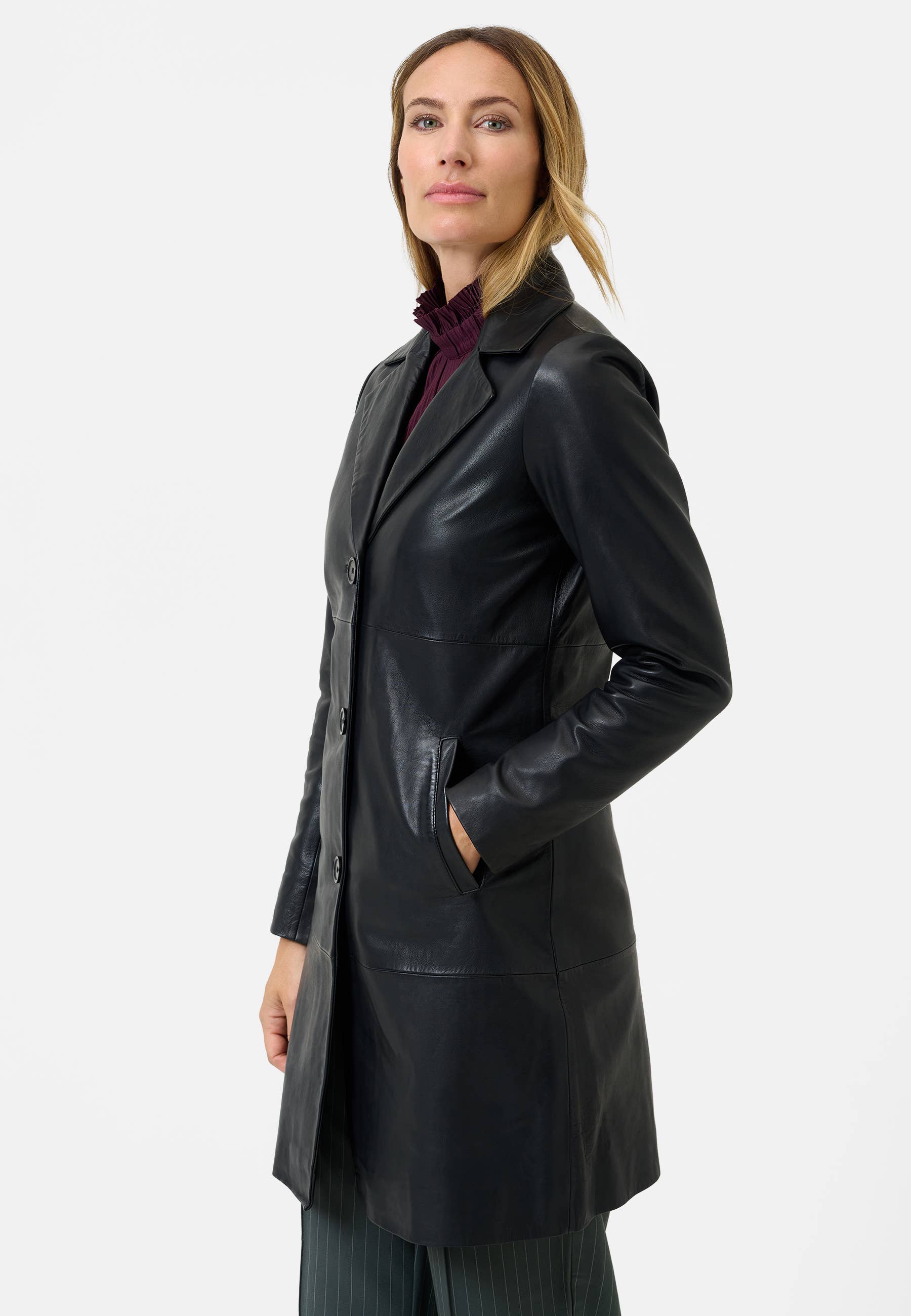 Ricano – Großhandel Mantel - Damen – Klassischer Damen Ledermantel Marzia  - Lamm Nappa Leder9