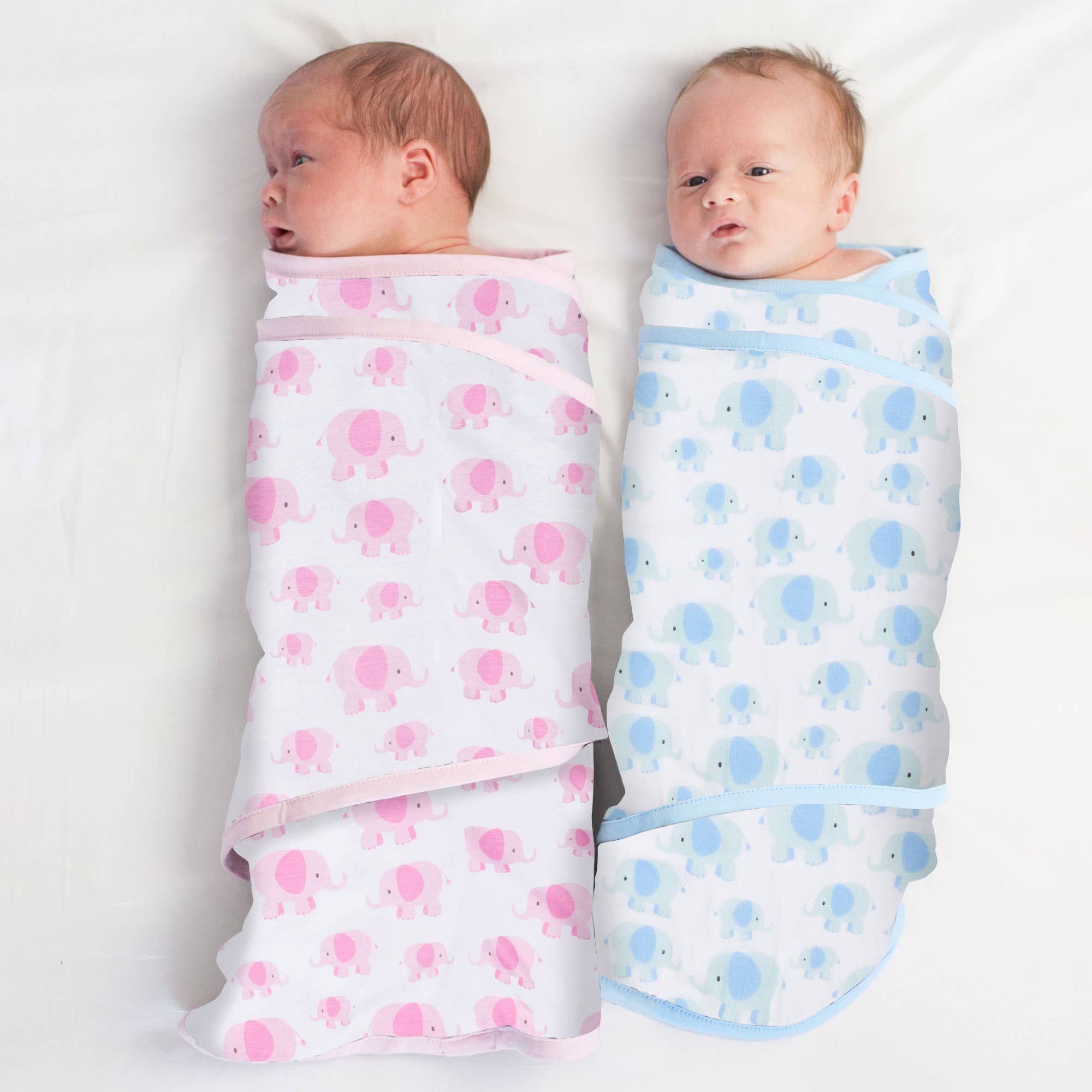 Miracle Blanket- The #1 Pediatrician-recommended Swaddle - Wholesale Swaddle - Baby - Pink Elephants with Pink Trim Miracle Blanket2