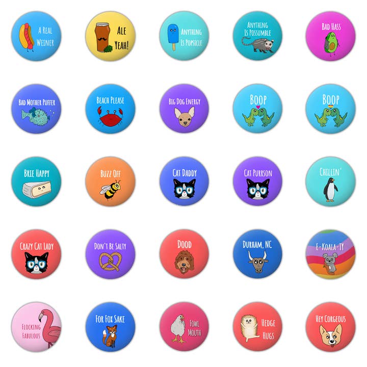 Pun Pinback Buttons - 1 inch for wholesale by SKP ink