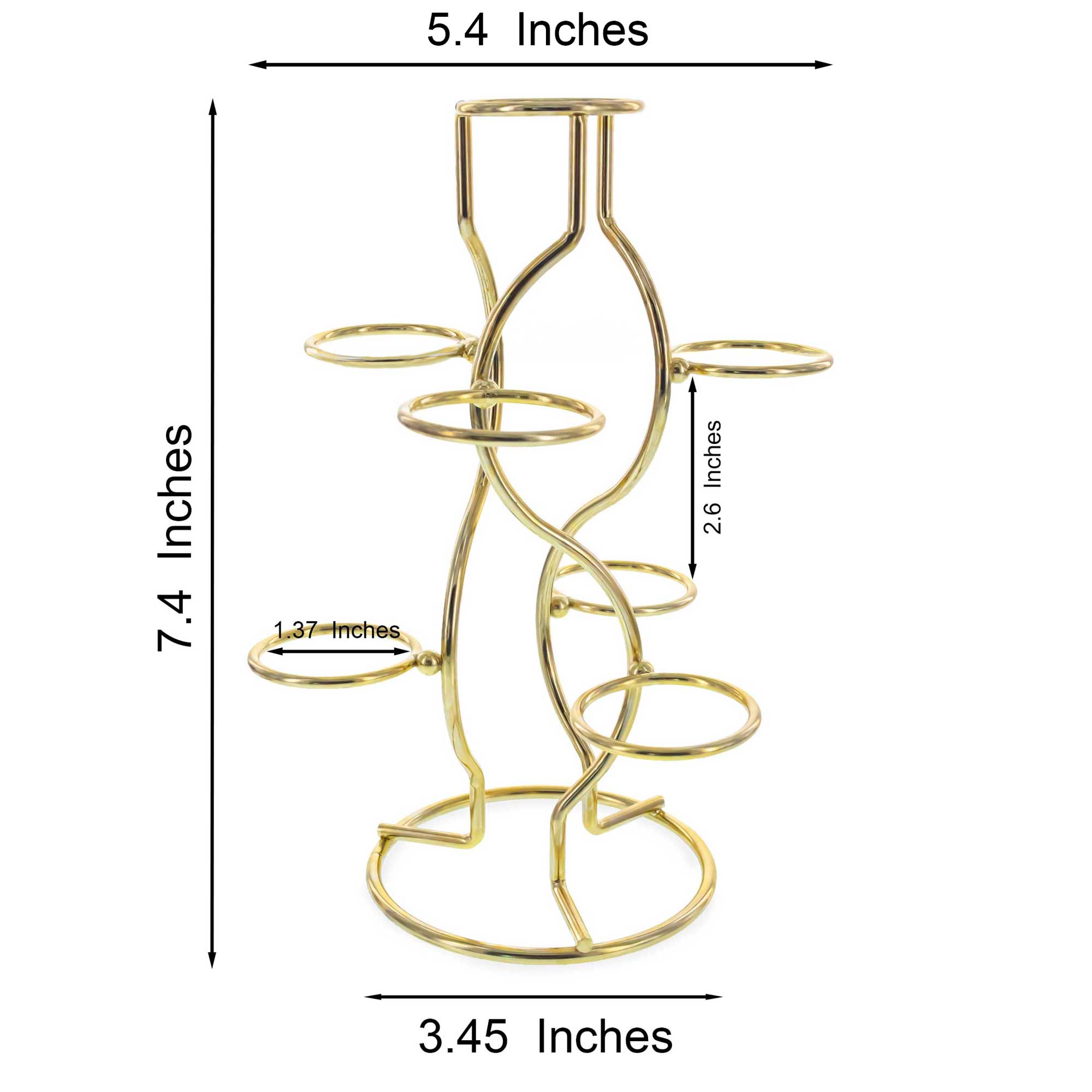 BestPysanky – wholesale Dekorativt bordsobjekt – 7-ring 3-nivå guldtråd metall sfär kristaller äggställ hållare display 18,8 cm (Taiwan)2