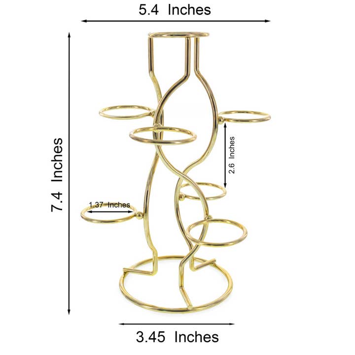 BestPysanky – wholesale Dekorativt bordsobjekt – 7-ring 3-nivå guldtråd metall sfär kristaller äggställ hållare display 18,8 cm (Taiwan)2