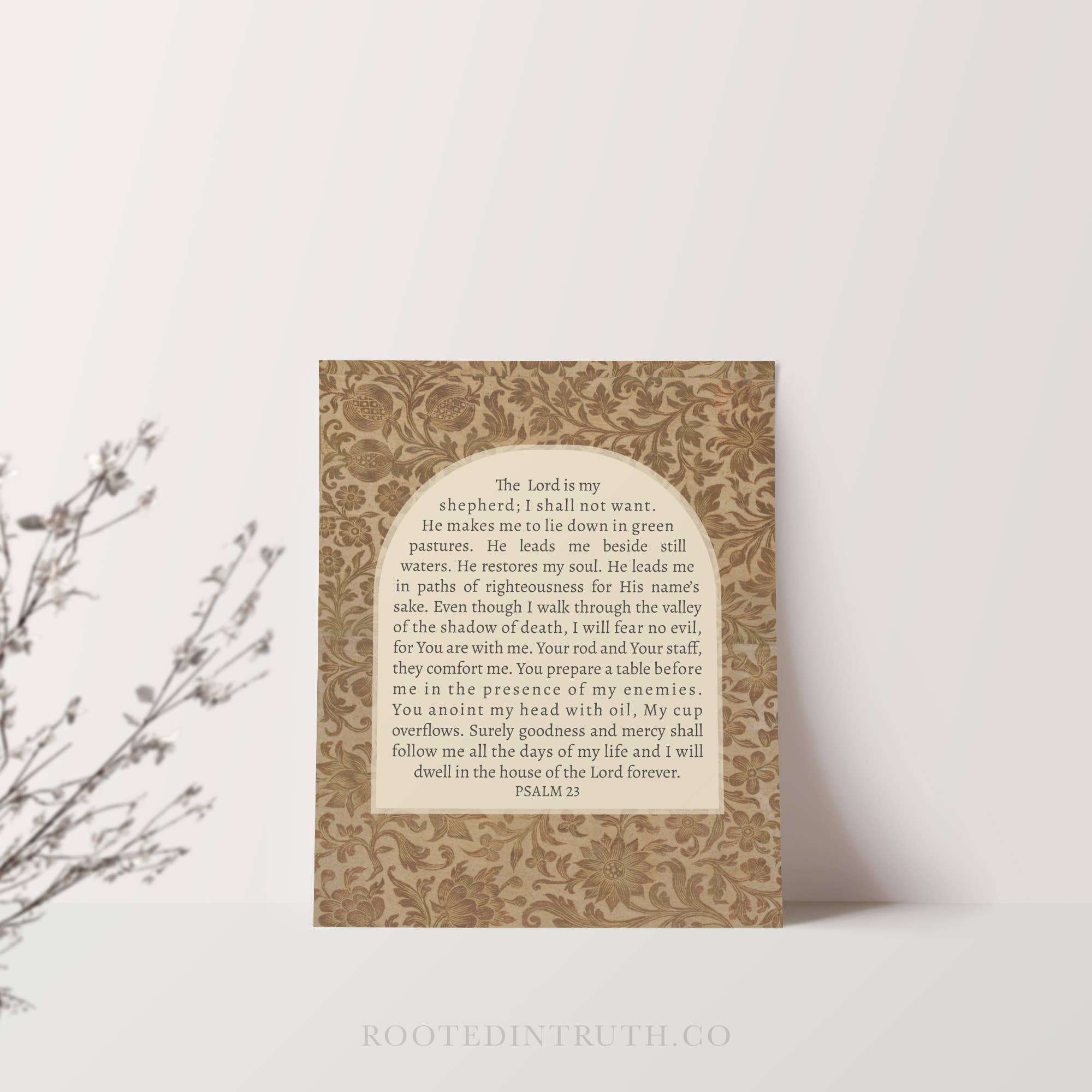 Rooted in Truth - Wholesale Art Print - Psalm 23 Vintage Wall Art Print Christian Jesus Gift Decor1