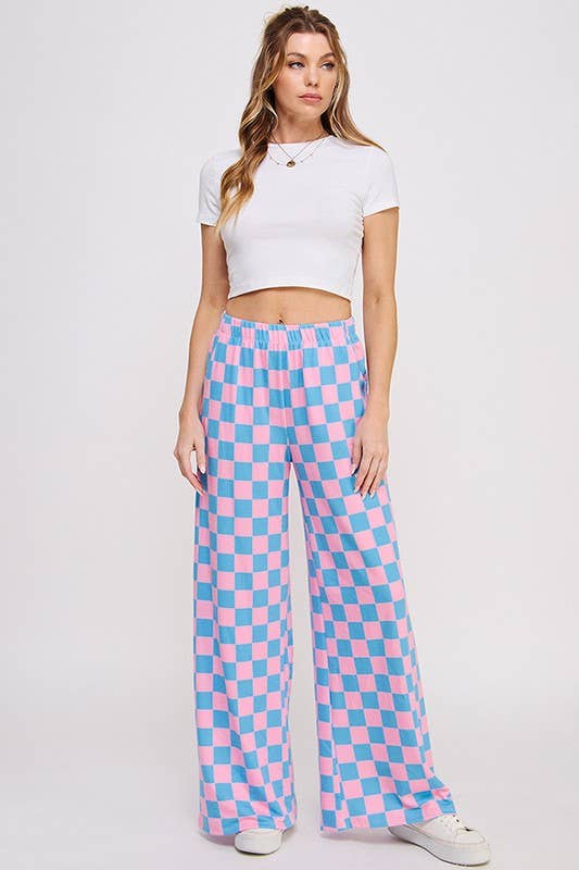 JADE BY JANE - Wholesale Pants - Women's - HIGH WAIST CHECKERED STRAIGHT LEG KNIT PANTS17