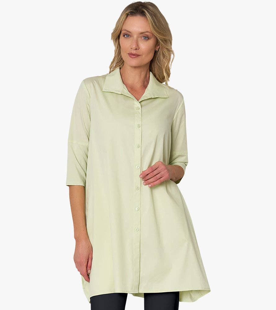 Stella Carakasi - Wholesale Tunic - Women's - Women's 3/4 Sleeve A-Line Cotton Poplin Tiburon Tunic Icon16